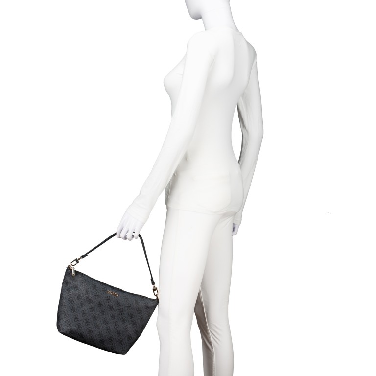 Shopper Calista 4G-Logo mit herausnehmbarer Tasche, Farbe: anthrazit, braun, Marke: Guess, Abmessungen in cm: 25x28.5x13, Bild 4 von 8