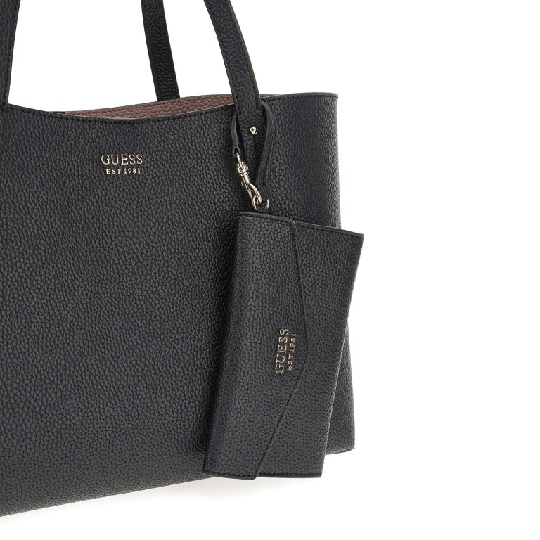 Shopper Bag in Bag, Farbe: schwarz, taupe/khaki, Marke: Guess, Abmessungen in cm: 36x27x12.5, Bild 8 von 8