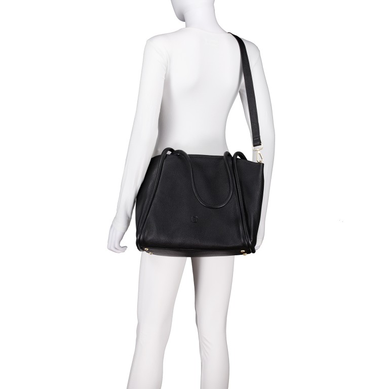 Shopper, Farbe: schwarz, beige, Marke: Hausfelder Manufaktur, Abmessungen in cm: 35x29x14, Bild 6 von 7
