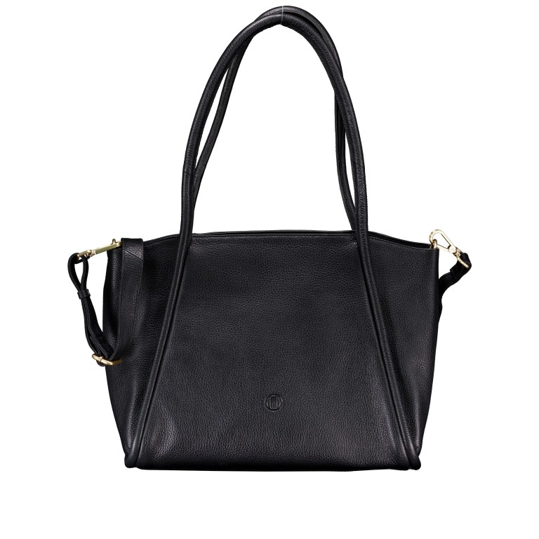Shopper, Farbe: schwarz, beige, Marke: Hausfelder Manufaktur, Abmessungen in cm: 35x29x14, Bild 1 von 7