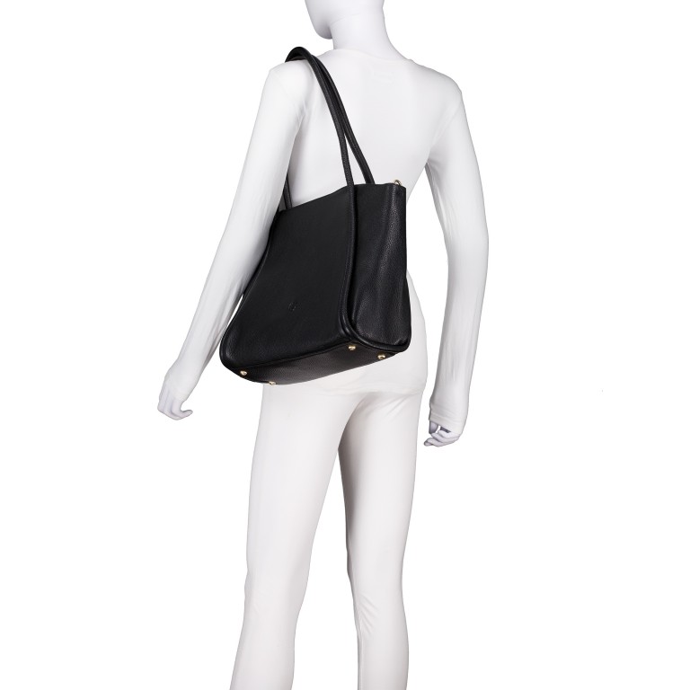 Shopper, Farbe: schwarz, beige, Marke: Hausfelder Manufaktur, Abmessungen in cm: 35x29x14, Bild 4 von 7