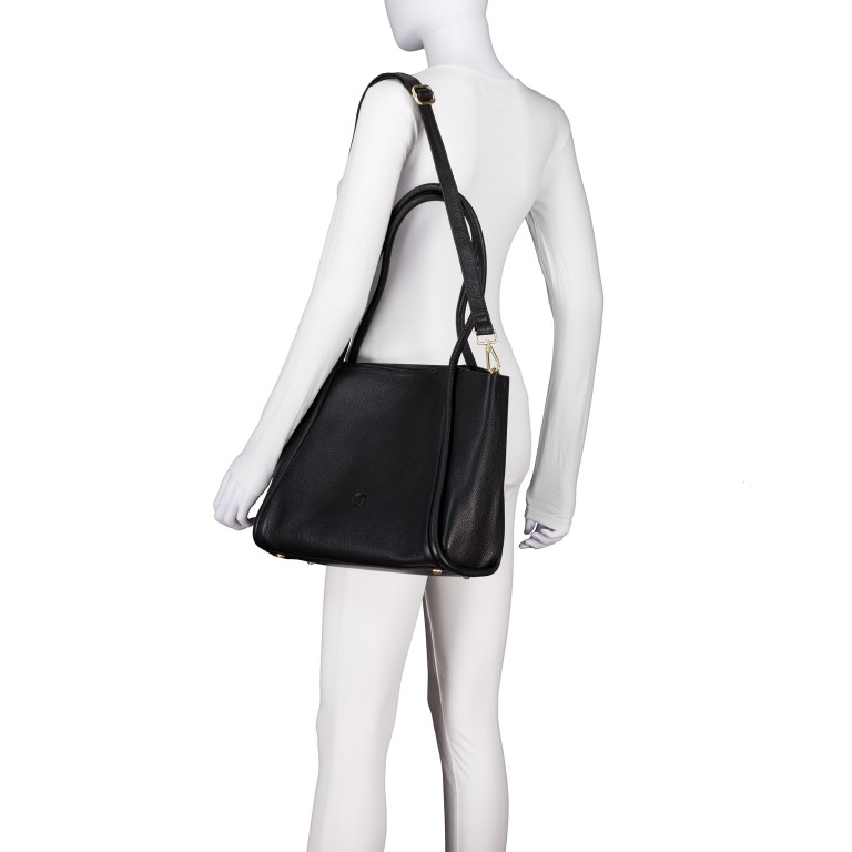 Shopper, Farbe: schwarz, beige, Marke: Hausfelder Manufaktur, Abmessungen in cm: 35x29x14, Bild 5 von 7