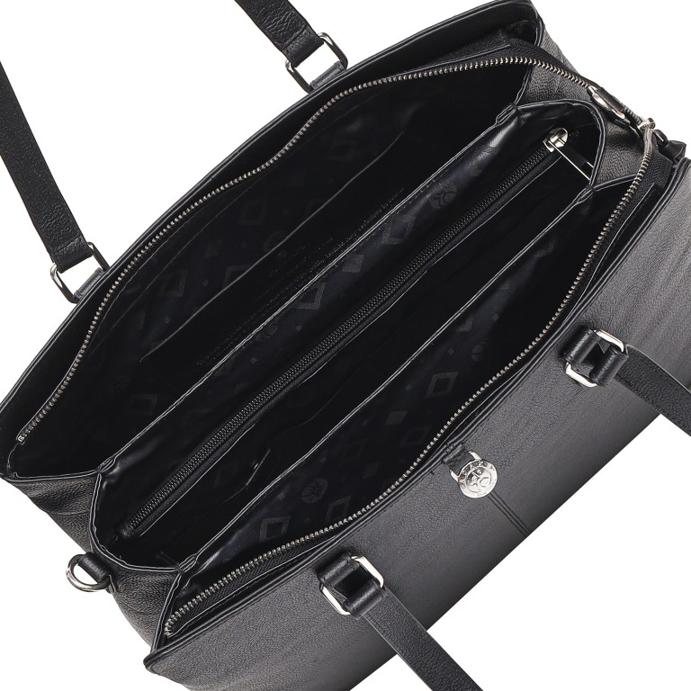 Shopper Bergamo Lucca mit Laptopfach 13 Zoll, Farbe: schwarz, braun, Marke: Adax, Abmessungen in cm: 37.5x29.5x13.5, Bild 8 von 8