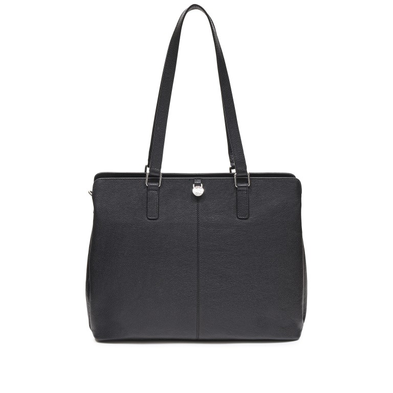 Shopper Bergamo Lucca mit Laptopfach 13 Zoll, Farbe: schwarz, braun, Marke: Adax, Abmessungen in cm: 37.5x29.5x13.5, Bild 3 von 8