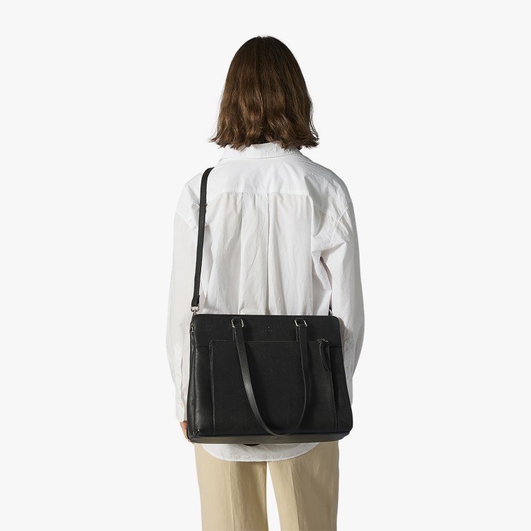 Shopper Bergamo Lucca mit Laptopfach 13 Zoll, Farbe: schwarz, braun, Marke: Adax, Abmessungen in cm: 37.5x29.5x13.5, Bild 7 von 8