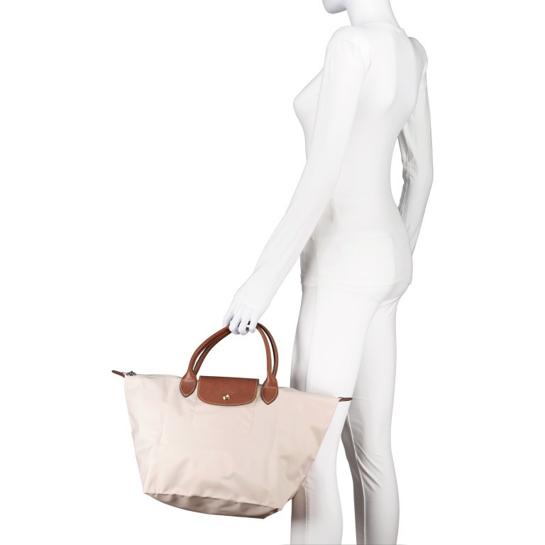 Handtasche Le Pliage Handtasche M, Farbe: grau, blau/petrol, taupe/khaki, rot/weinrot, flieder/lila, rosa/pink, orange, beige, Marke: Longchamp, Abmessungen in cm: 30x28x20, Bild 4 von 5
