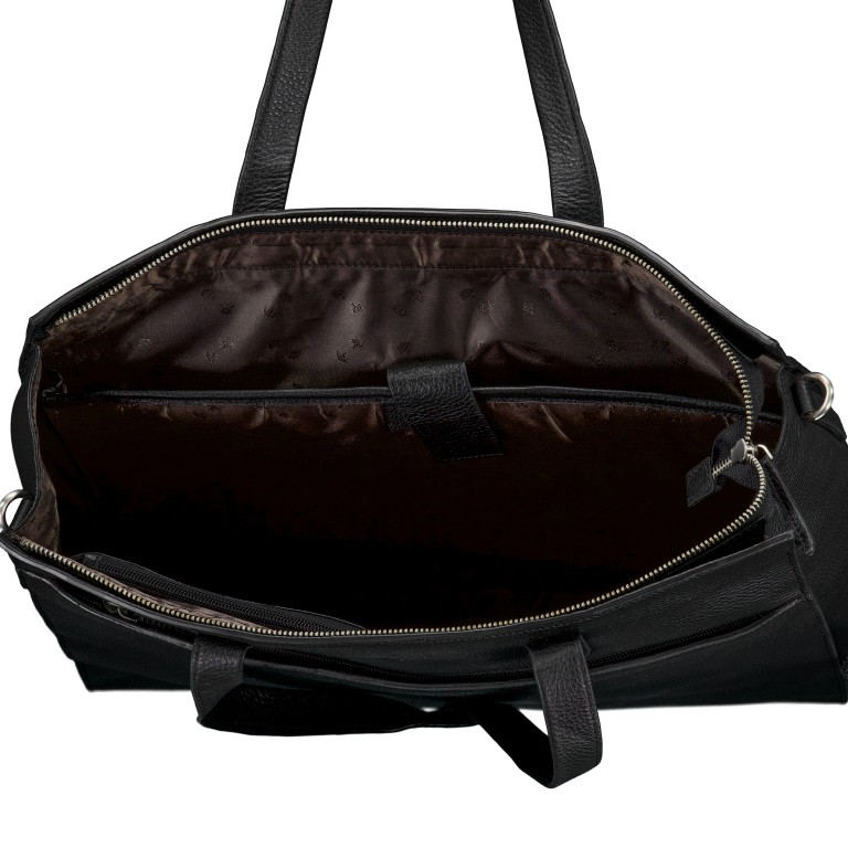 Shopper mit Laptopfach 17 Zoll, Farbe: schwarz, blau/petrol, Marke: Hausfelder Manufaktur, Abmessungen in cm: 40.3x36x13, Bild 7 von 7