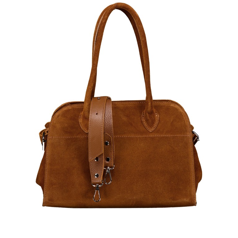 Tasche Velours, Farbe: grau, braun, taupe/khaki, grün/oliv, Marke: Hausfelder Manufaktur, Abmessungen in cm: 32x22x17.5, Bild 1 von 7