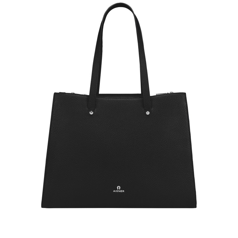 Handtasche / Aktentasche Ivy L, Farbe: schwarz, blau/petrol, Marke: AIGNER, Abmessungen in cm: 39x28x14, Bild 1 von 4