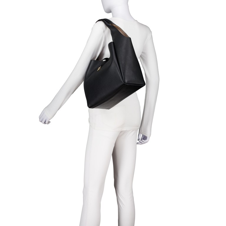 Beuteltasche Zaira M, Farbe: schwarz, taupe/khaki, weiß, Marke: AIGNER, Abmessungen in cm: 31x26x14.5, Bild 4 von 4