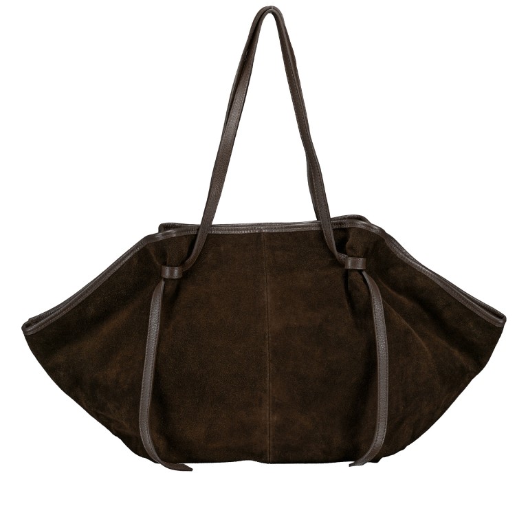 Shopper Velours, Farbe: braun, cognac, taupe/khaki, grün/oliv, beige, Marke: Hausfelder Manufaktur, Abmessungen in cm: 27x30x15.5, Bild 3 von 5