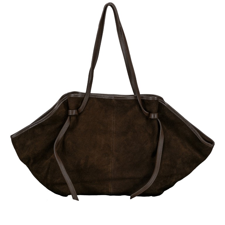 Shopper Velours, Farbe: braun, cognac, taupe/khaki, grün/oliv, beige, Marke: Hausfelder Manufaktur, Abmessungen in cm: 27x30x15.5, Bild 1 von 5