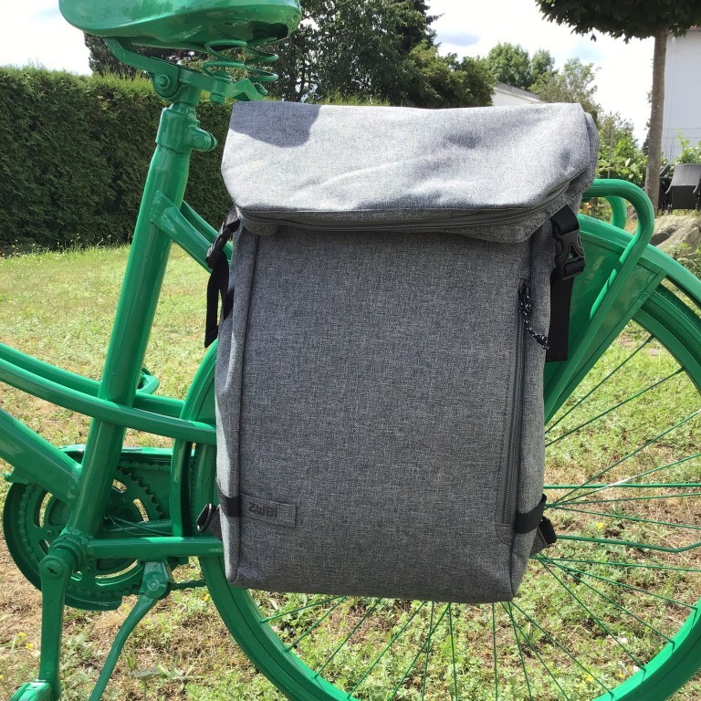 Fahrradtasche Olli Cycle OCR200 mit Rucksack-Funktion Grau, Farbe: grau, Marke: Zwei, EAN: 4250257919785, Abmessungen in cm: 32x43x18, Bild 9 von 10