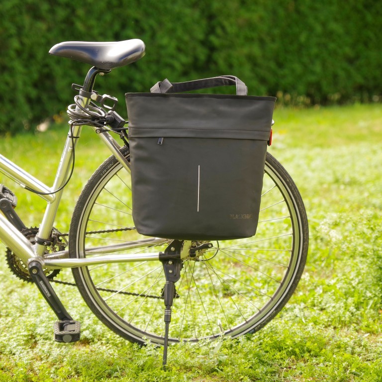 Fahrradtasche Shopper mit Gepäckträgerbefestigung Grau, Farbe: grau, Marke: Blackbeat, EAN: 8720088707081, Abmessungen in cm: 31x37x14, Bild 7 von 8