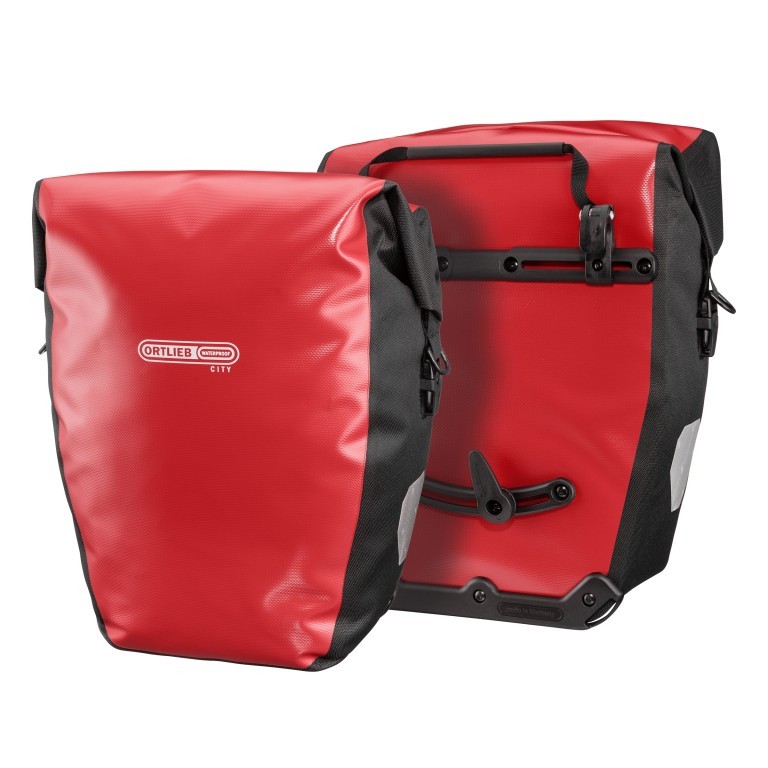 Fahrradtasche Back-Roller City Hinterradtasche Paar Volumen 2x 20 Liter Red-Black, Farbe: rot/weinrot, Marke: Ortlieb, EAN: 4013051021722, Bild 10 von 10