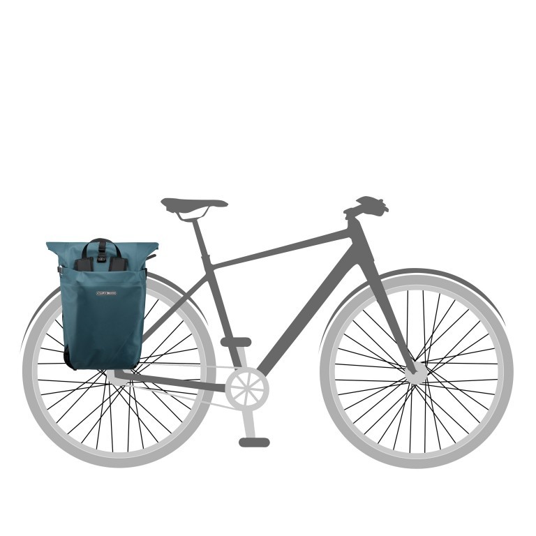 Fahrradtasche Vario PS Rucksack mit Hinterrad-Aufhängesystem Volumen 26 Liter, Farbe: schwarz, blau/petrol, taupe/khaki, rot/weinrot, Marke: Ortlieb, Abmessungen in cm: 31x47x22, Bild 8 von 20