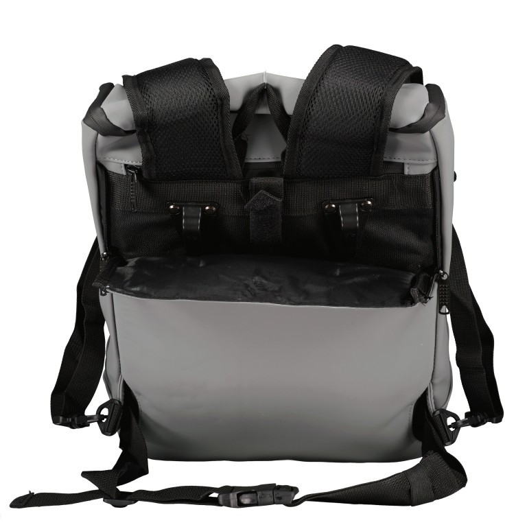 Fahrradtasche / Rucksack für Gepäckträgerbefestigung Grau, Farbe: grau, Marke: Blackbeat, EAN: 4066727000514, Abmessungen in cm: 28x45x11, Bild 4 von 8