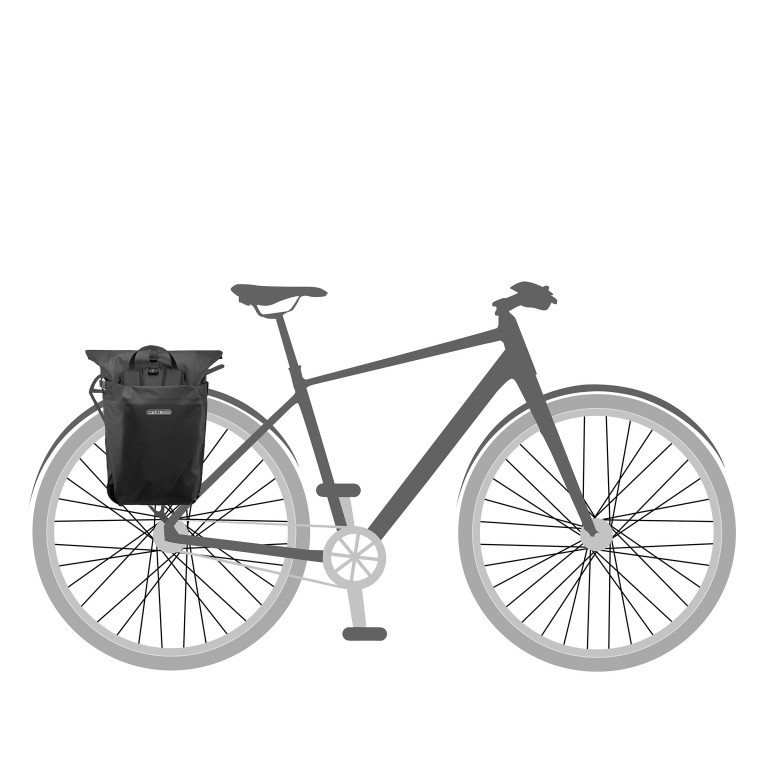 Fahrradtasche / Rucksack Vario Volumen 20 Liter, Farbe: schwarz, blau/petrol, taupe/khaki, rot/weinrot, Marke: Ortlieb, Abmessungen in cm: 31x45x18, Bild 6 von 8