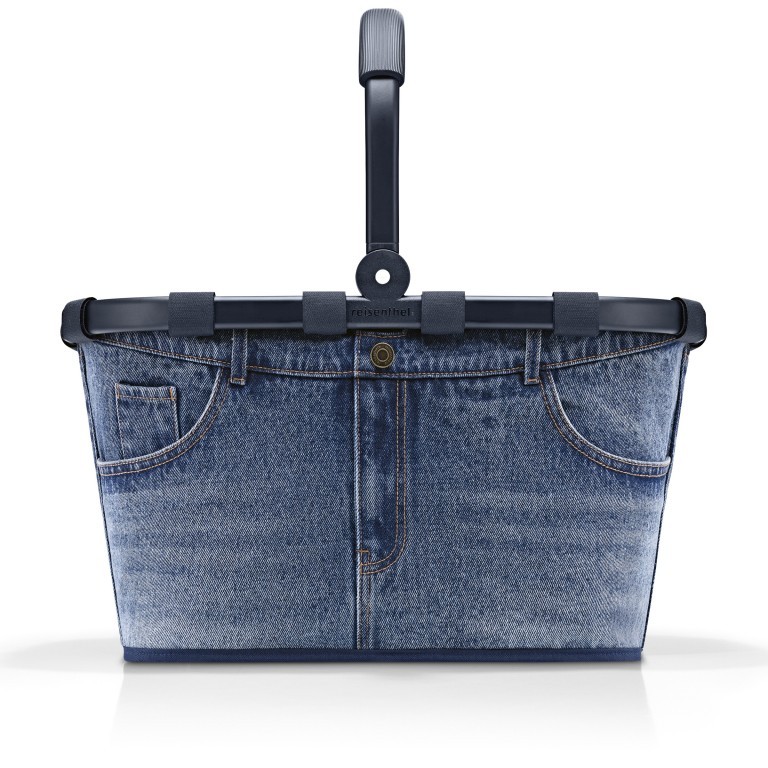 Einkaufskorb Carrybag Jeans Frame Classic Blue, Farbe: blau/petrol, Marke: Reisenthel, EAN: 4012013724107, Abmessungen in cm: 48x29x28, Bild 2 von 5