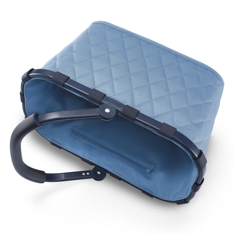Einkaufskorb Carrybag Rhombus, Farbe: schwarz, blau/petrol, cognac, grün/oliv, Marke: Reisenthel, Abmessungen in cm: 48x29x28, Bild 3 von 4