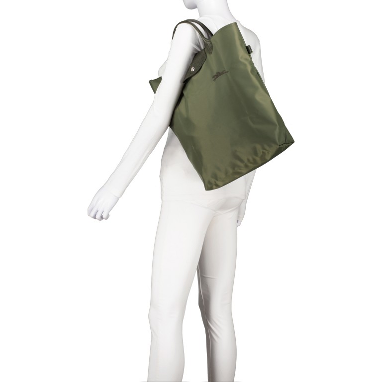 Einkaufstasche Le Pliage Green Totebag M, Farbe: anthrazit, blau/petrol, grün/oliv, Marke: Longchamp, Abmessungen in cm: 36.5x39.5x11.5, Bild 4 von 5