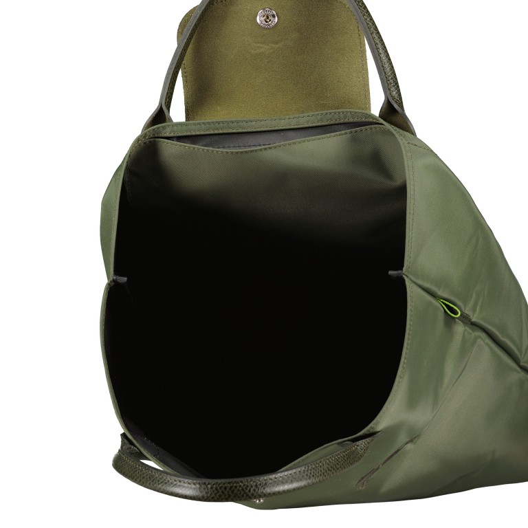 Einkaufstasche Le Pliage Green Totebag M, Farbe: anthrazit, blau/petrol, grün/oliv, Marke: Longchamp, Abmessungen in cm: 36.5x39.5x11.5, Bild 5 von 5