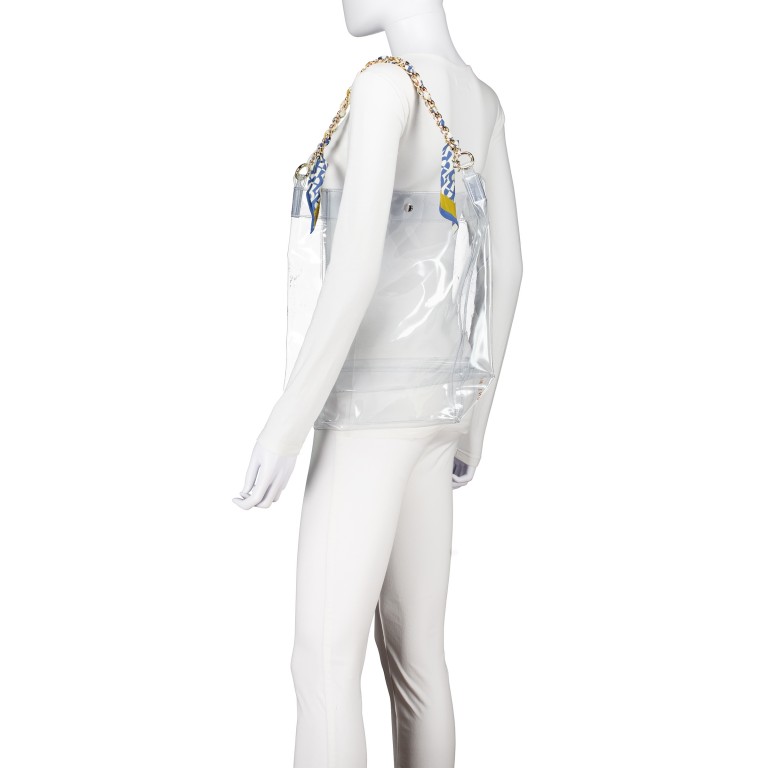 Schulterkette Fashion mit Tuch, Farbe: blau/petrol, rosa/pink, Marke: AIGNER, Abmessungen in cm: 3x45x1, Bild 2 von 3