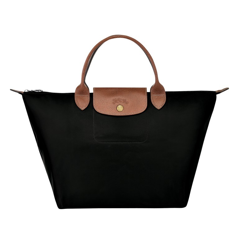 Handtasche Le Pliage Handtasche M Schwarz, Farbe: schwarz, Marke: Longchamp, EAN: 3597920012550, Abmessungen in cm: 30x28x20, Bild 1 von 5