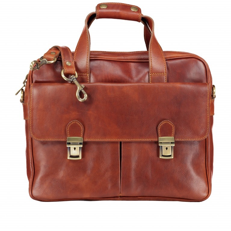 Aktentasche mit zwei Vortaschen, Marke: Hausfelder Manufaktur, Abmessungen in cm: 39x30x10, Bild 1 von 1