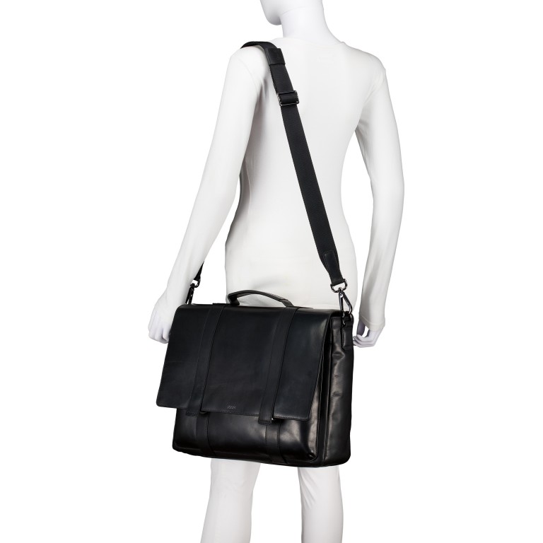 Aktentasche Cerratano Kreon MHF, Farbe: schwarz, cognac, Marke: Joop!, Abmessungen in cm: 40x33x13, Bild 4 von 7