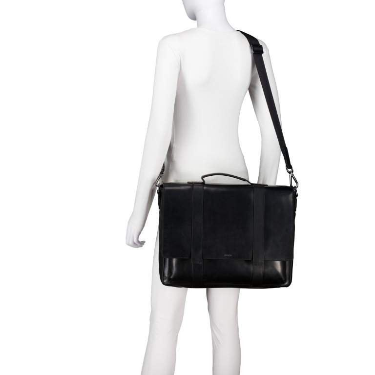 Aktentasche Cerratano Kreon MHF, Farbe: schwarz, cognac, Marke: Joop!, Abmessungen in cm: 40x33x13, Bild 5 von 7