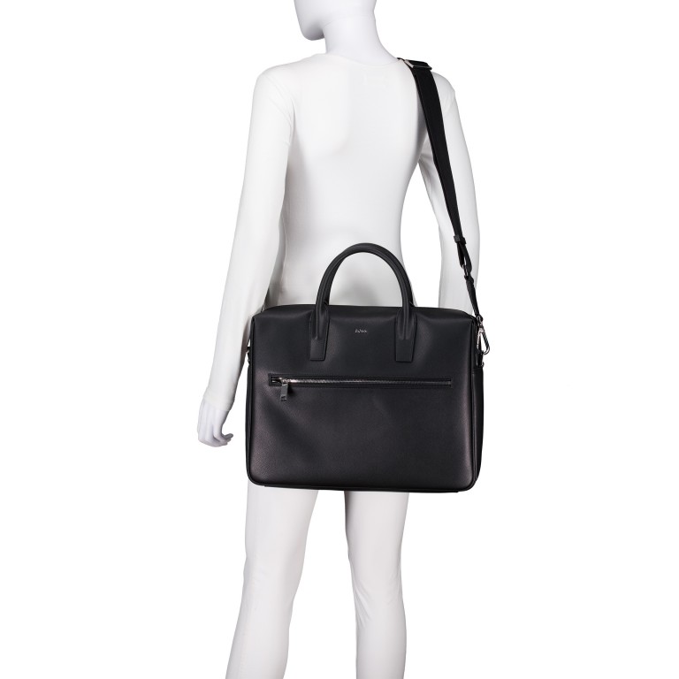 Aktentasche Daxter Double Document Case, Farbe: schwarz, braun, Marke: BOSS, Abmessungen in cm: 40x30x10, Bild 5 von 6