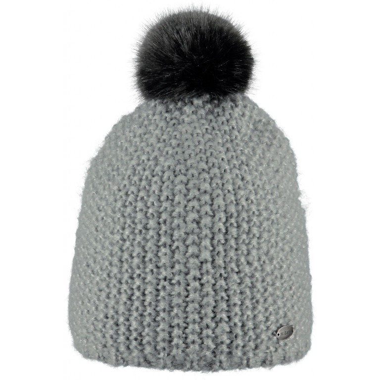 Mütze Isa mit Kunstfellbommel Heather Grey, Farbe: grau, Marke: Barts, EAN: 8717457424526, Bild 1 von 1