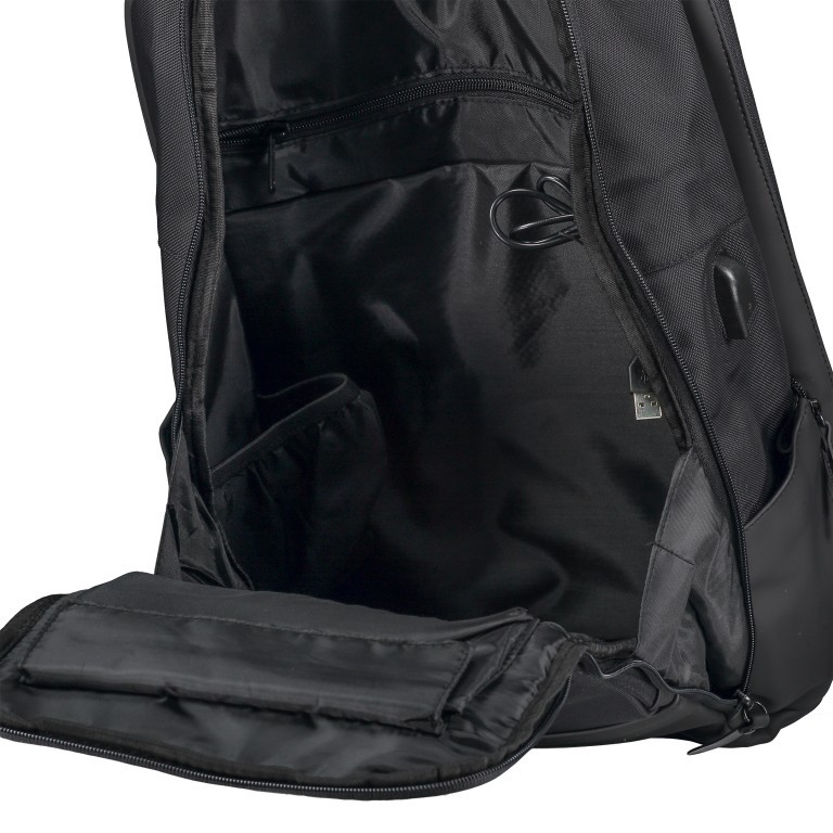 Rucksack RS41 USB-Port Black, Farbe: schwarz, Marke: Franky, EAN: 4251672722226, Abmessungen in cm: 27x45x12, Bild 7 von 11