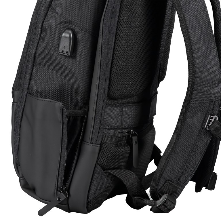 Rucksack RS41 USB-Port Black, Farbe: schwarz, Marke: Franky, EAN: 4251672722226, Abmessungen in cm: 27x45x12, Bild 8 von 11