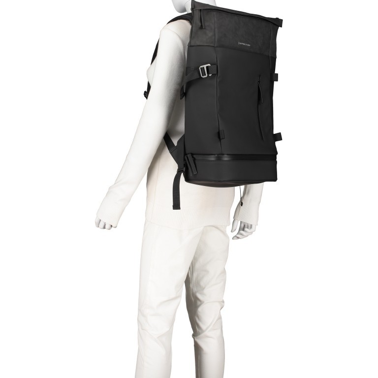 Rucksack Helsinki Modell 2025, Farbe: schwarz, grau, blau/petrol, taupe/khaki, beige, Marke: Kapten & Son, Abmessungen in cm: 27x44.5x14, Bild 5 von 6