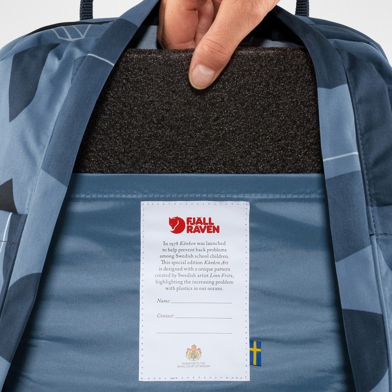 Rucksack Kånken Art mit Laptopfach 15 Zoll Ocean Deep, Farbe: blau/petrol, Marke: Fjällräven, EAN: 7323450689988, Abmessungen in cm: 28x40x16, Bild 7 von 13