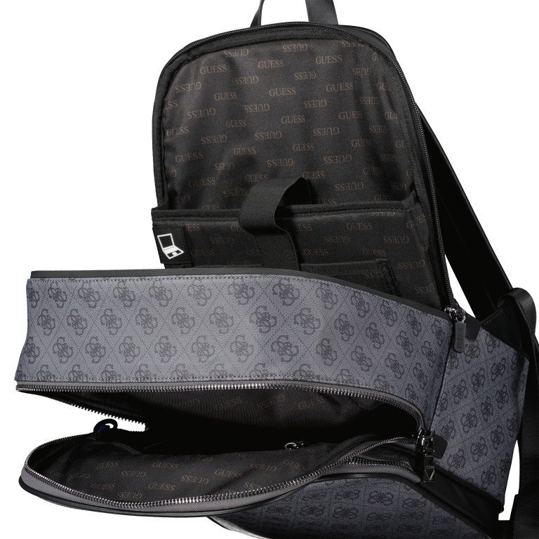 Rucksack Vezzola mit Tablet- und Laptopfach Black, Farbe: schwarz, Marke: Guess, EAN: 7620207009250, Abmessungen in cm: 29x40x17, Bild 9 von 11