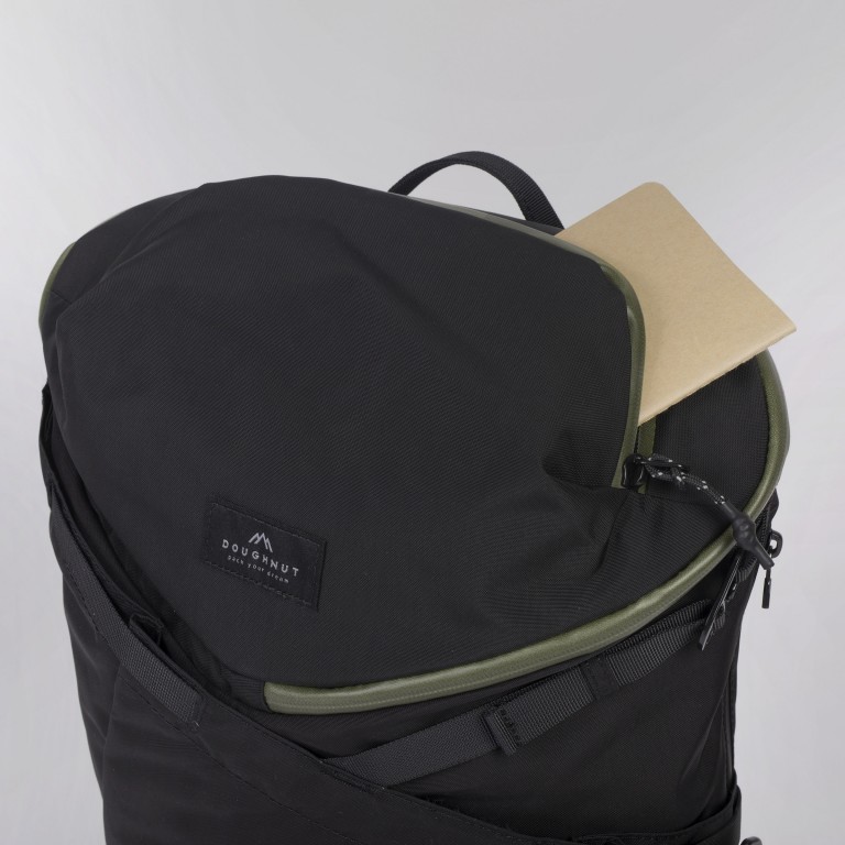 Rucksack Dynamic Large mit Laptopfach 15 Zoll, Farbe: schwarz, grün/oliv, Marke: Doughnut, Abmessungen in cm: 29x50x14, Bild 6 von 8