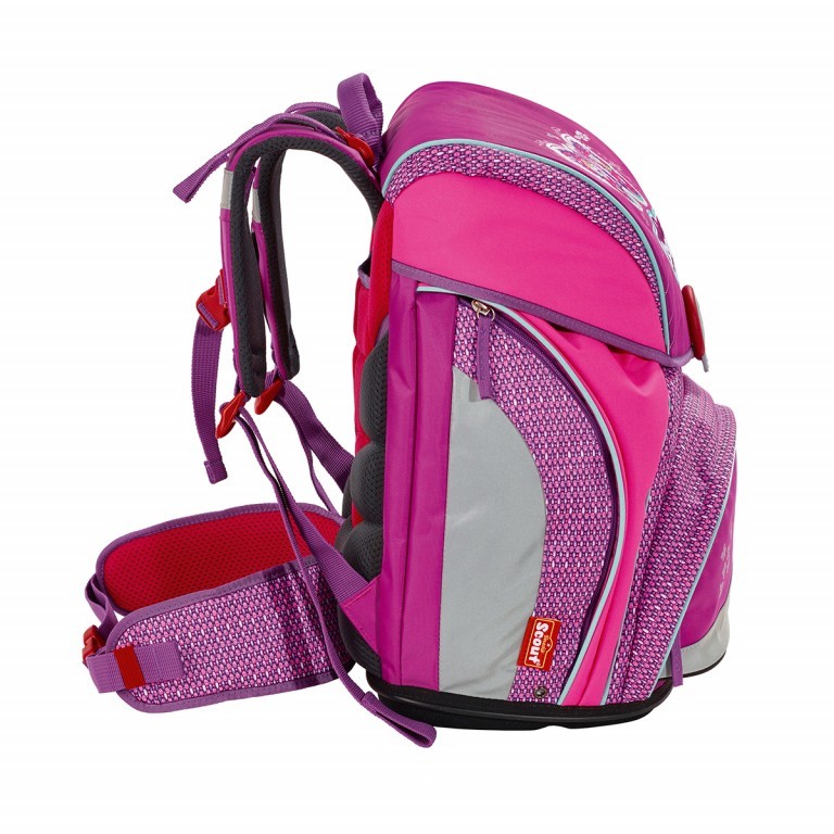 Schulranzen Alpha Set 4-teilig Purple Butterfly, Farbe: rosa/pink, Marke: Scout, Abmessungen in cm: 32x40x25, Bild 3 von 9