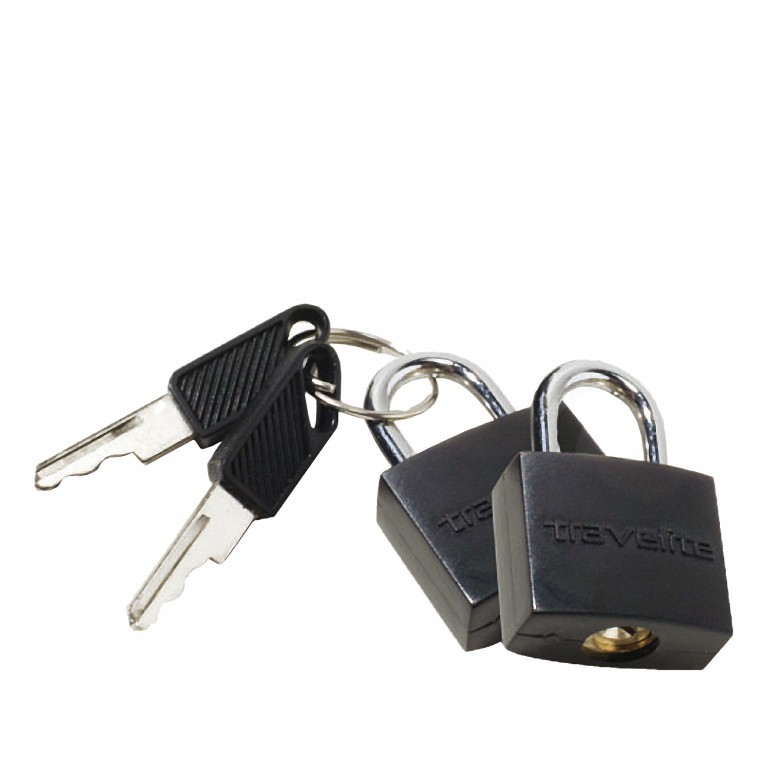 Schlüsselschloss 2er Set Schwarz, Farbe: schwarz, Marke: Travelite, EAN: 4027002001602, Abmessungen in cm: 2x4x1, Bild 1 von 1