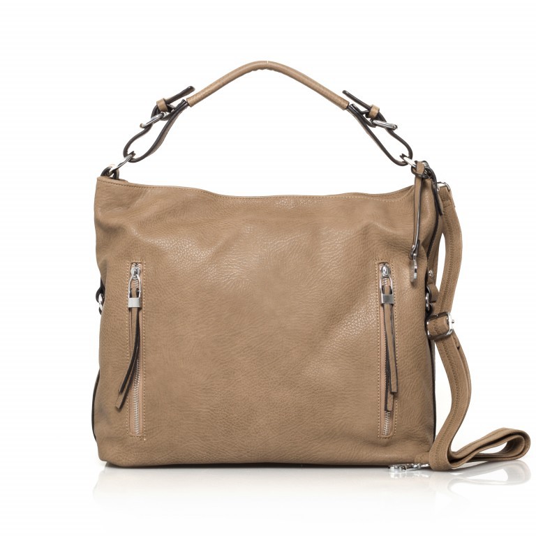 Beutel 309-3952 Taupe, Farbe: taupe/khaki, Marke: L.Credi, Abmessungen in cm: 41x31x7, Bild 1 von 4