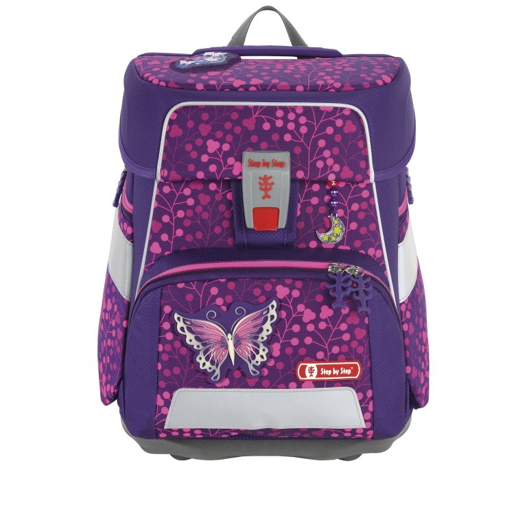 Schulranzen Space Shine Special Edition mit Glow-in-the-dark-Effekt Butterfly Nights, Farbe: rosa/pink, Marke: Step by Step, EAN: 4047443460783, Abmessungen in cm: 28x37x20, Bild 2 von 15