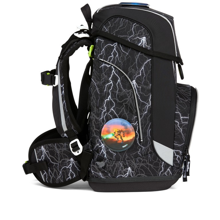 Schulranzen Cubo Glow Edition Set 5-teilig Modell 2022 Super ReflektBär, Farbe: schwarz, Marke: Ergobag, EAN: 4057081119677, Abmessungen in cm: 25x40x20, Bild 3 von 7