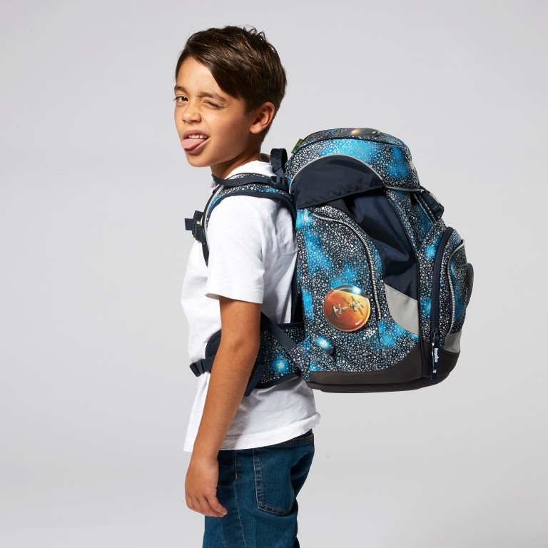 Schulranzen Pack Super Reflex Glow Set 6-teilig Modell 2022 Bär Anhalter durch die Galaxis, Farbe: blau/petrol, Marke: Ergobag, EAN: 4057081119417, Abmessungen in cm: 28x40x25, Bild 7 von 8