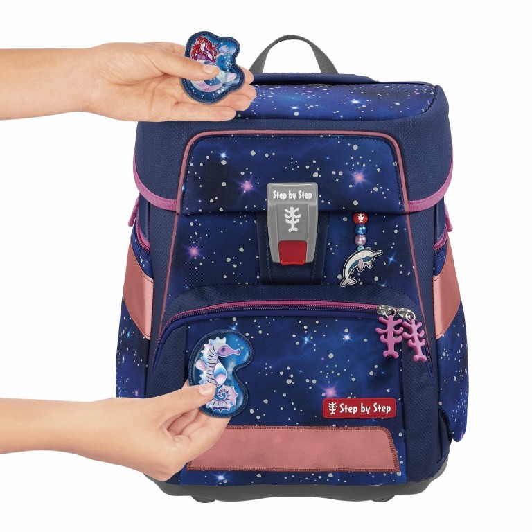 Schulranzen Space Reflect Special Edition 5-teilig Star Seahorse Zoe, Farbe: blau/petrol, Marke: Step by Step, EAN: 4047443485809, Abmessungen in cm: 28x37x22, Bild 3 von 15