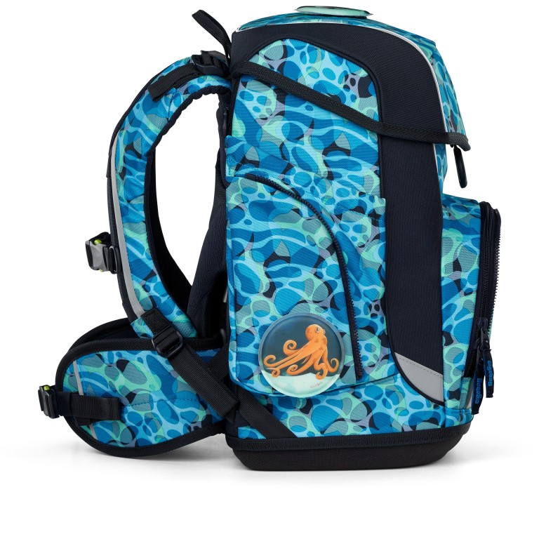 Schulranzen Cubo Eco Hero Set 5-teilig Modell 2025, Farbe: blau/petrol, beige, Marke: Ergobag, Abmessungen in cm: 28x38x25, Bild 5 von 7