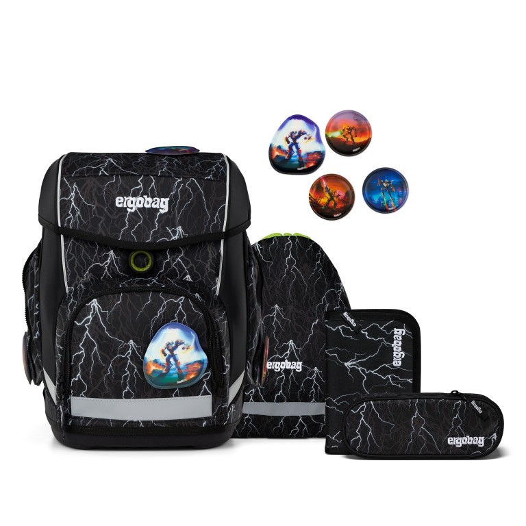 Schulranzen Cubo Reflex Glow Set 5-teilig Modell 2025, Marke: Ergobag, Abmessungen in cm: 28x38x25, Bild 1 von 8