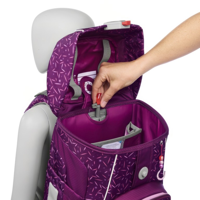 Schulranzen Fit Set 5-teilig, Farbe: schwarz, grau, blau/petrol, grün/oliv, rot/weinrot, flieder/lila, Marke: Step by Step, Abmessungen in cm: 28x37.5x20, Bild 8 von 16