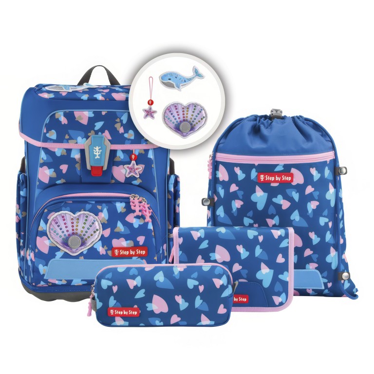 Schulranzen Cloud Special Edition Reflect Set 5-teilig, Farbe: blau/petrol, Marke: Step by Step, Abmessungen in cm: 28x37.5x20, Bild 1 von 16